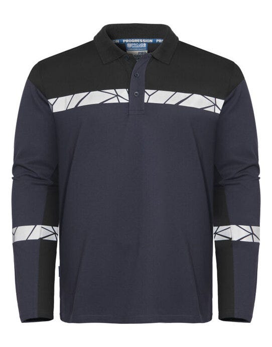 ProJob Progression 7004 LS Pique Polo - Navy/Black