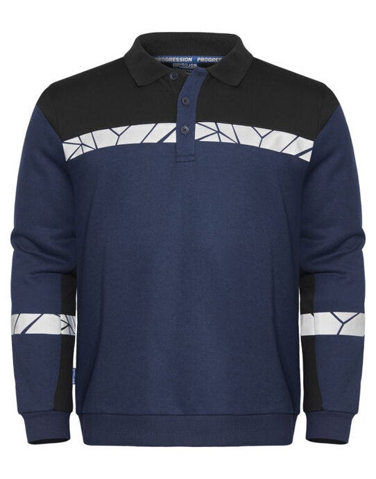 ProJob Progression 7100 LS Polo Sweat - Navy/Black