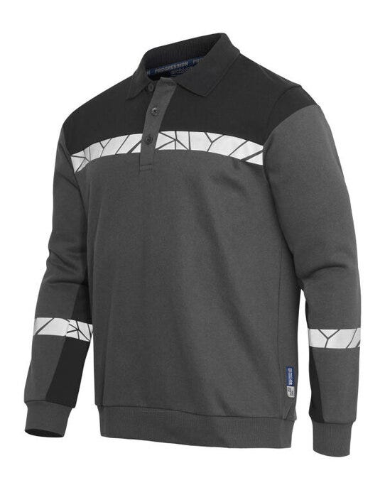 ProJob Progression 7100 LS Polo Sweat - Grey/Black