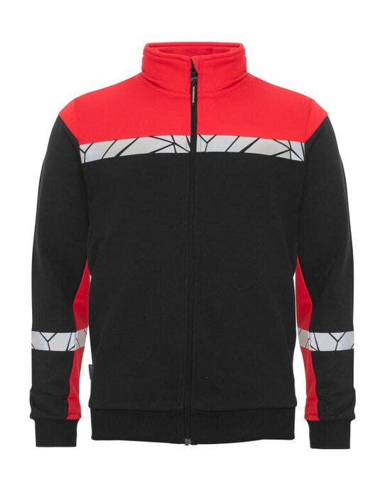 ProJob Progression 7103 Full Zip Sweat - Black/Red