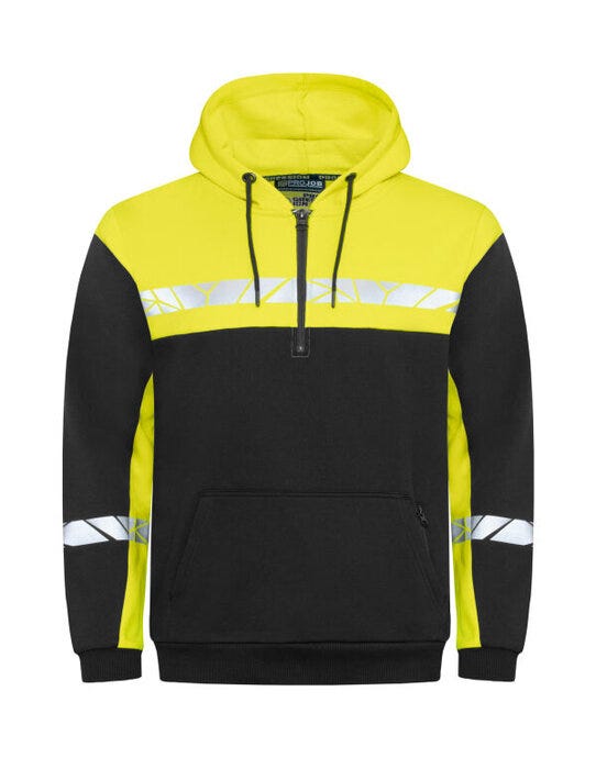 ProJob Progression 7104 Half Zip Hoodie - Black/Yellow