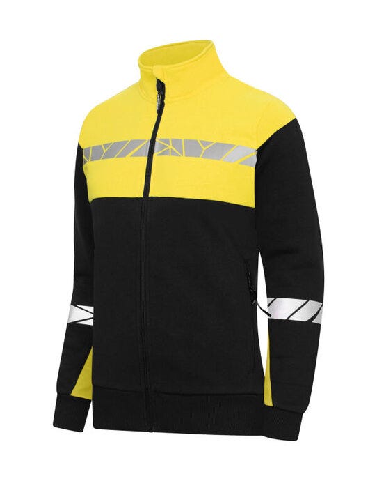 ProJob Progression 7105 Ladies FZ Sweat - Black/Yellow