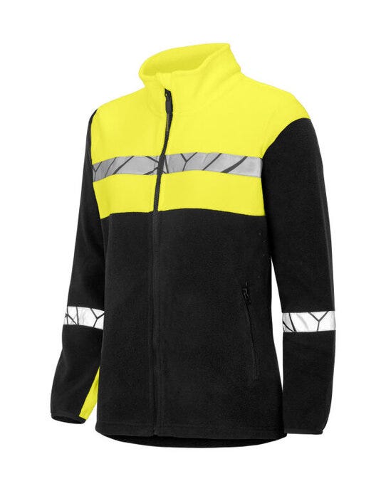 ProJob Progression 7301 Ladies FZ Fleece - Black/Yellow
