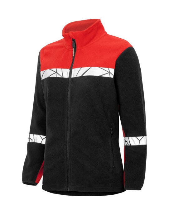 ProJob Progression 7301 Ladies FZ Fleece - Black/Red