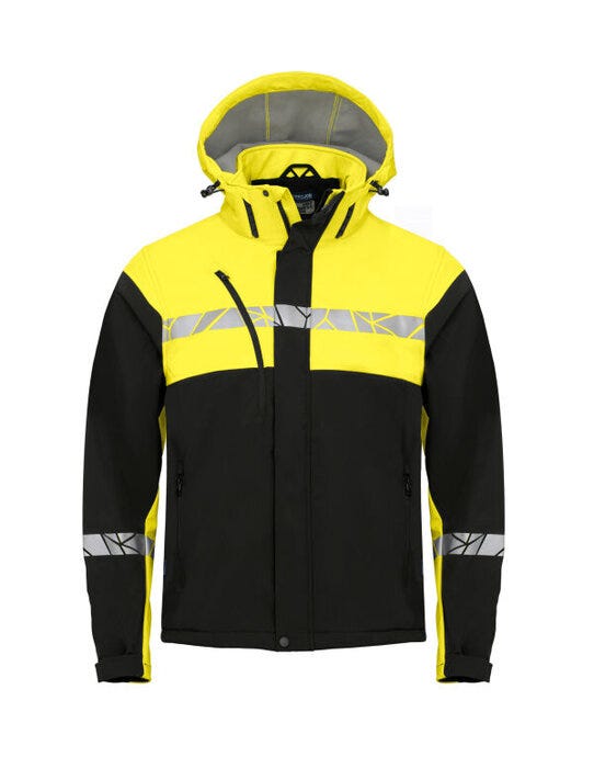 ProJob Progression 7400 Softshell Jkt - Black/Yellow