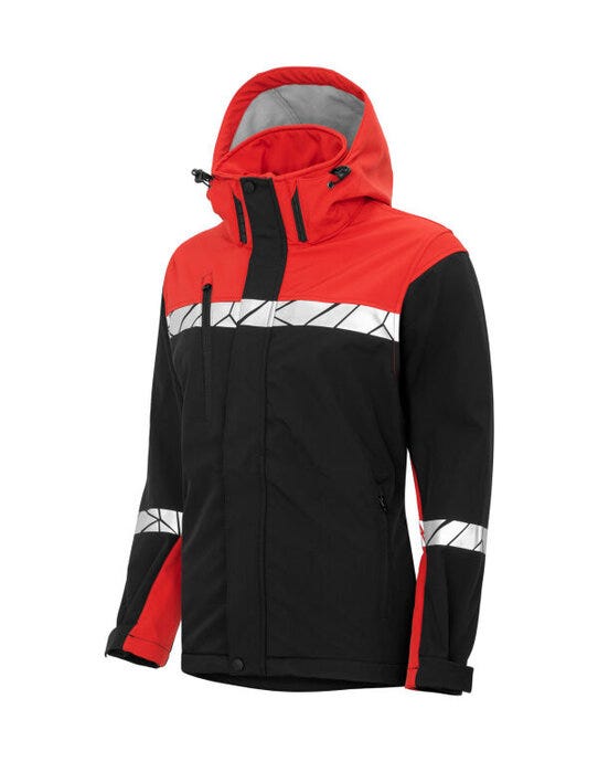 ProJob Progression 7417 Ladies Softshell - Black/Red