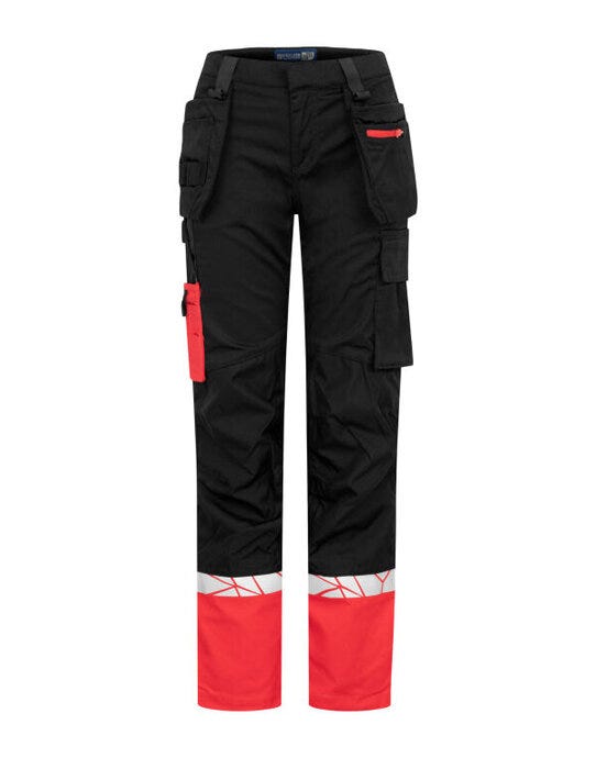 ProJob Progression 7513 Ladies Workpant - Black/Red