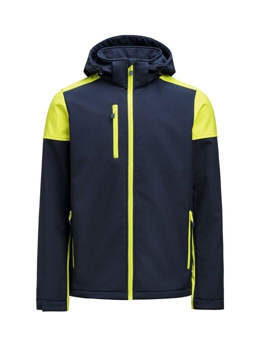 Men's Softshell - Navy/Neon Yellow