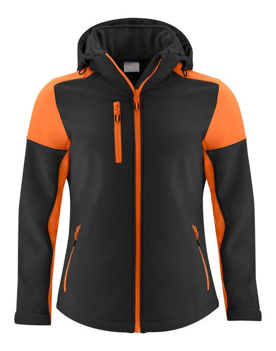 Ladies Softshell - Black/Orange
