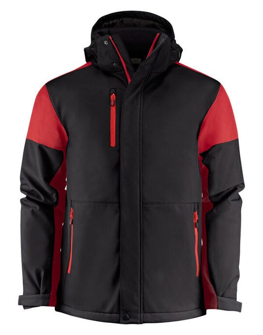 Mens Padded Softshell - Black/Red