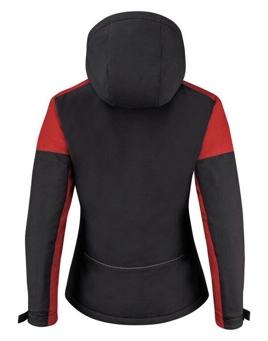 Ladies Padded Softshell - Black/Red