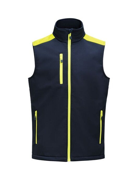 Softshell Vest - Navy/Neon Yellow