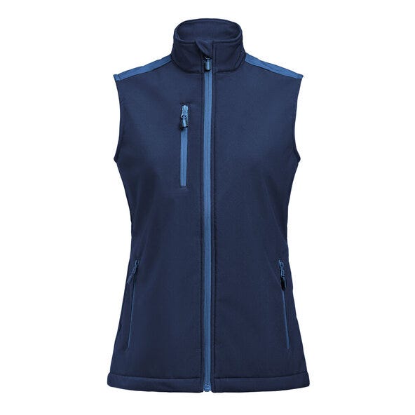 Ladies Softshell Vest - Navy/Cobalt