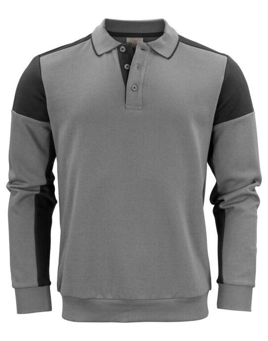 Long Sleeve Polosweater - Anthracite/Black