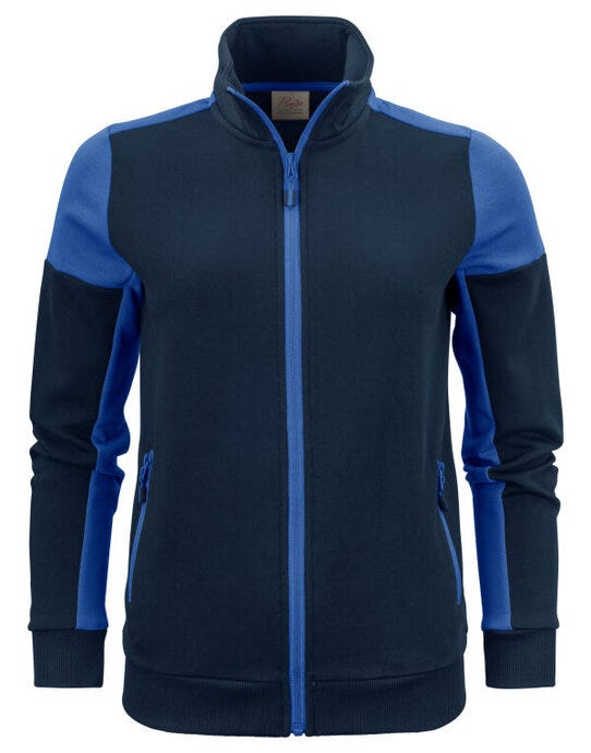 Ladies Full Zip Sweat - Navy/Cobalt
