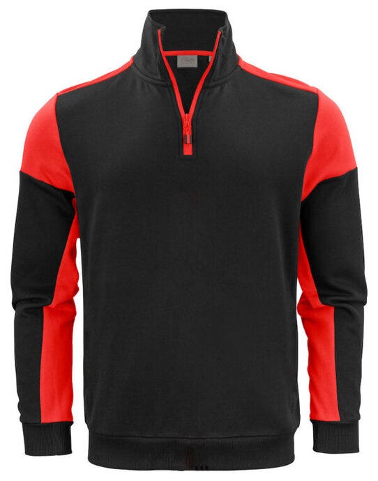 Half Zip Sweater - Black/Red
