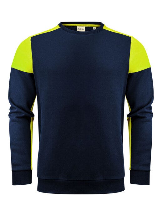 Crewneck - Navy/Neon Yellow