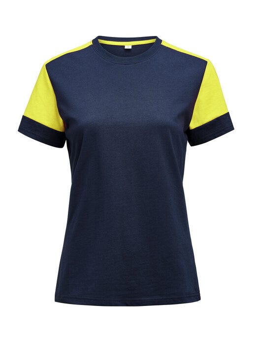 Ladies T-Shirt - Navy/Neon Yellow