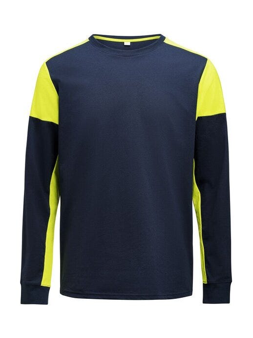 Long Sleeve T-Shirt - Navy/Neon Yellow