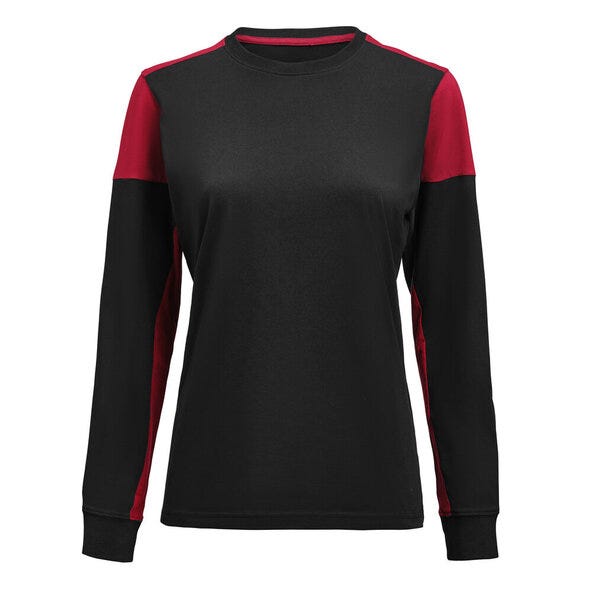 Ladies Long Sleeve T-Shirt - Black/Red