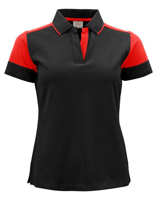 Ladies Polo - Black/Red