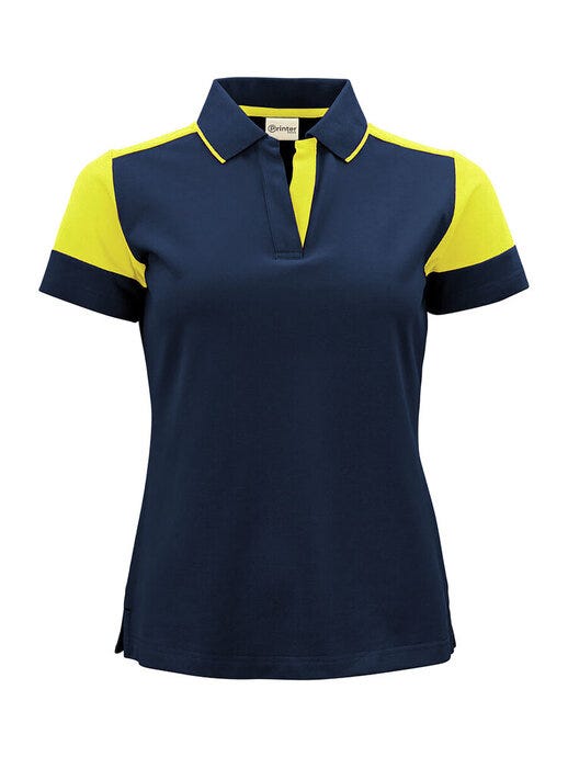 Ladies Polo - Navy/Neon Yellow