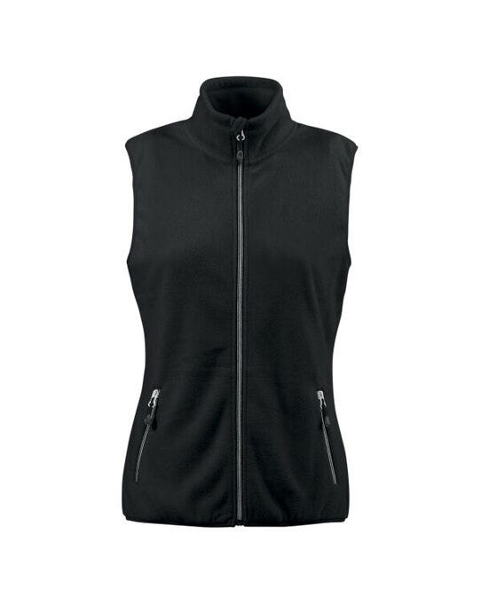 Ladies Sideflip Fleece Vest - Black