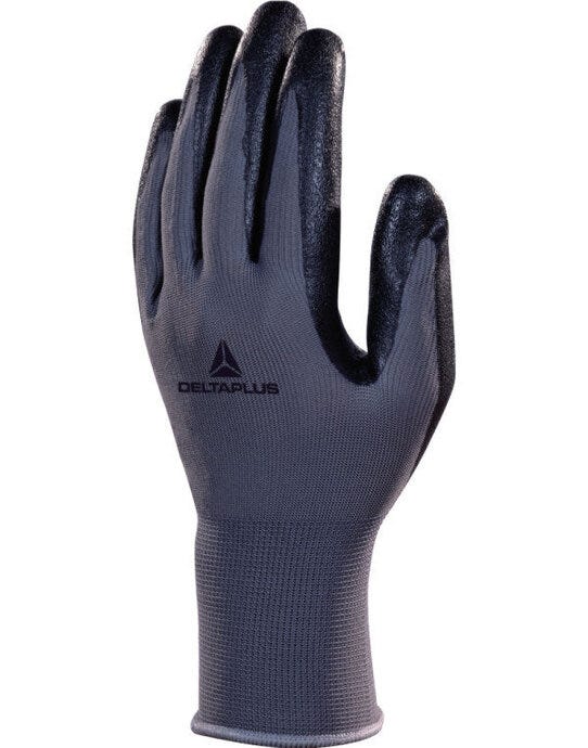 Polyester Knitted Gloves - Grey/Black