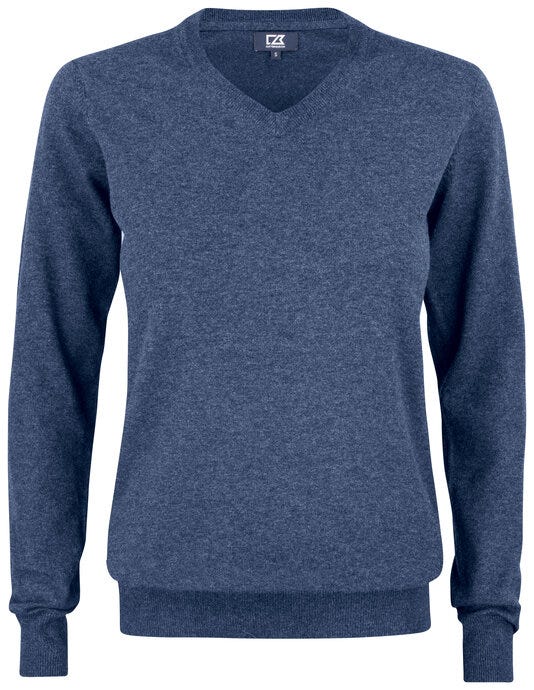 C&B Ladies Oakville V-Neck Sweater - Navy Melange