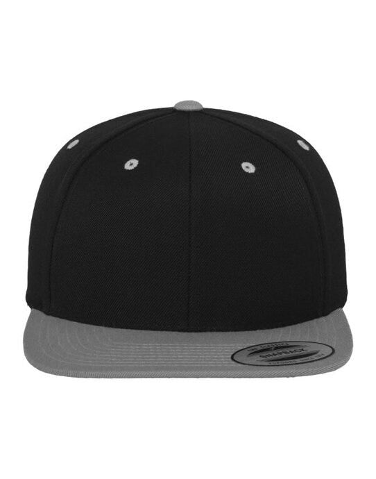 Two Tone Classic Snapback Cap - Black/Silver