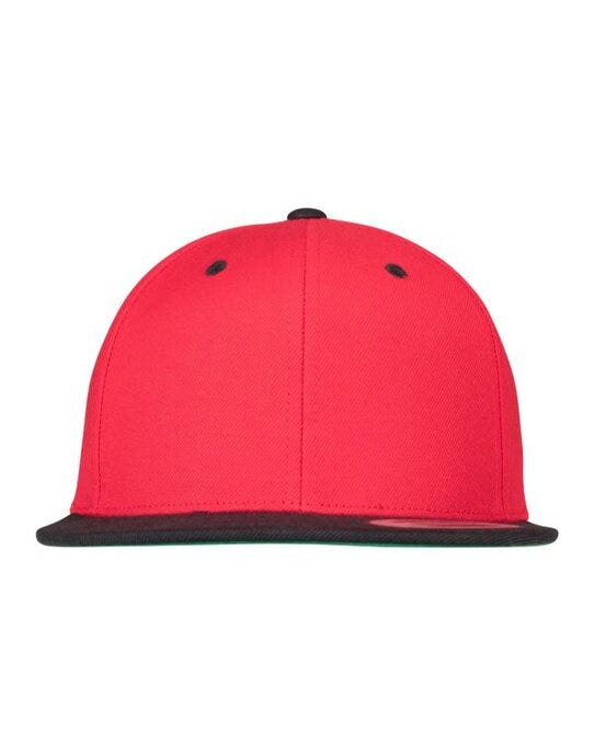 Two Tone Classic Snapback Cap - Red/Black