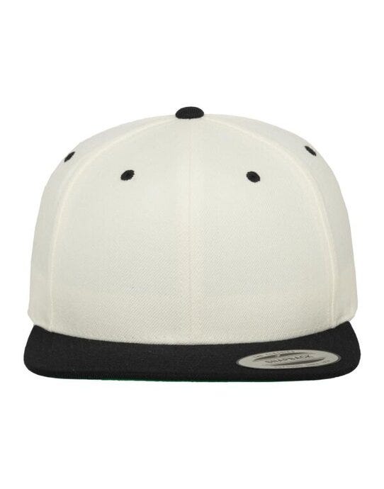 Two Tone Classic Snapback Cap - Natural/Black