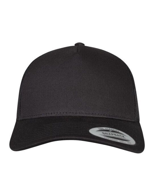 5 Panel Retro Trucker Cap - Black