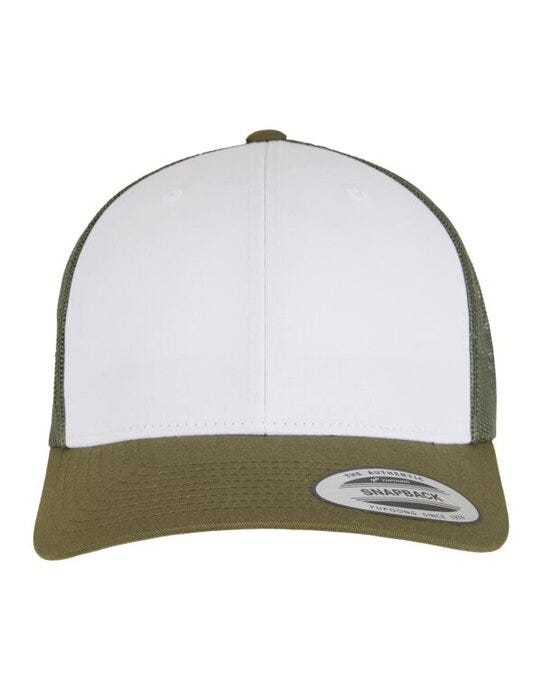 Retro Trucker Colored Front - Moss Green/White/Olive