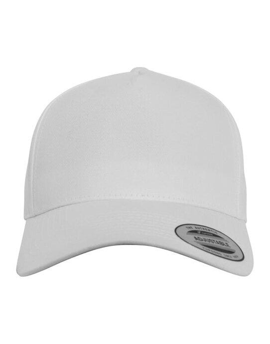 5 Panel Curved Classic Snapback - White