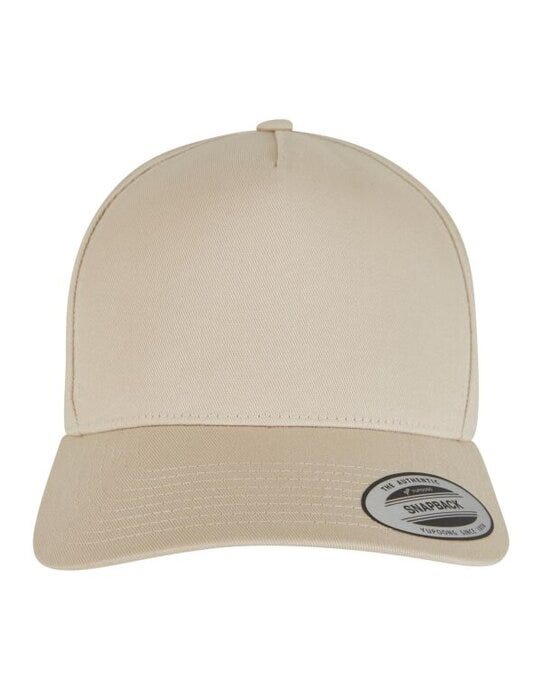 5 Panel Curved Classic Snapback - Beige