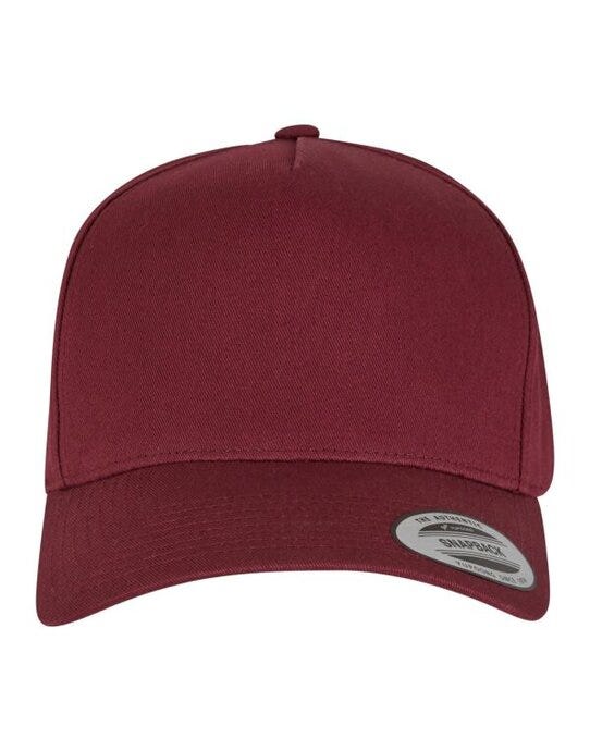 5 Panel Curved Classic Snapback - Maroon