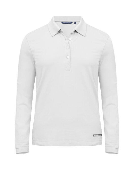 C&B Ladies Advantage Long Sleeve Polo - White