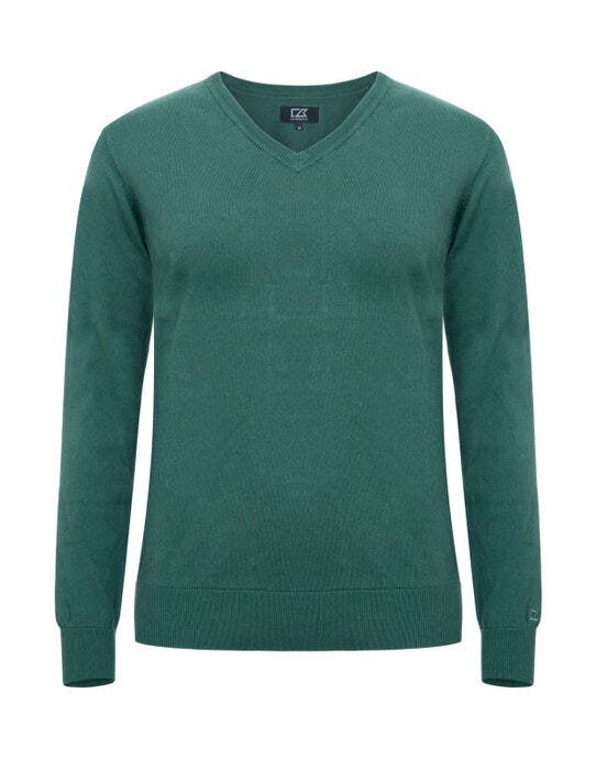 C&B Ladies Oakville V-Neck Sweater - Pine Green