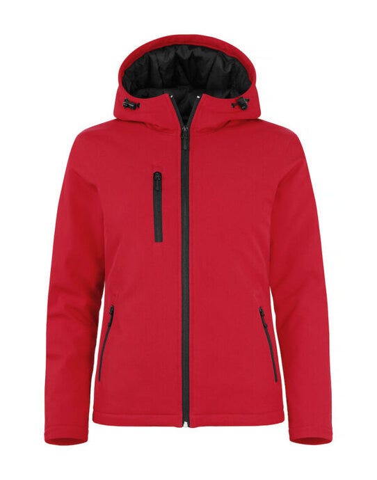 Ladies Padded Softshell Hoody - Red