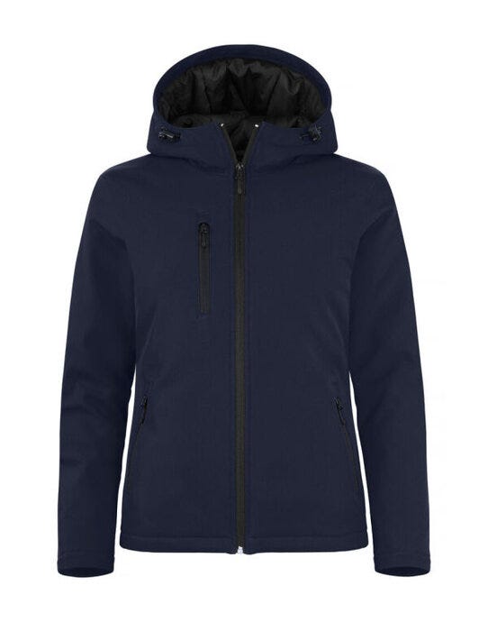 Ladies Padded Softshell Hoody - Dark Navy