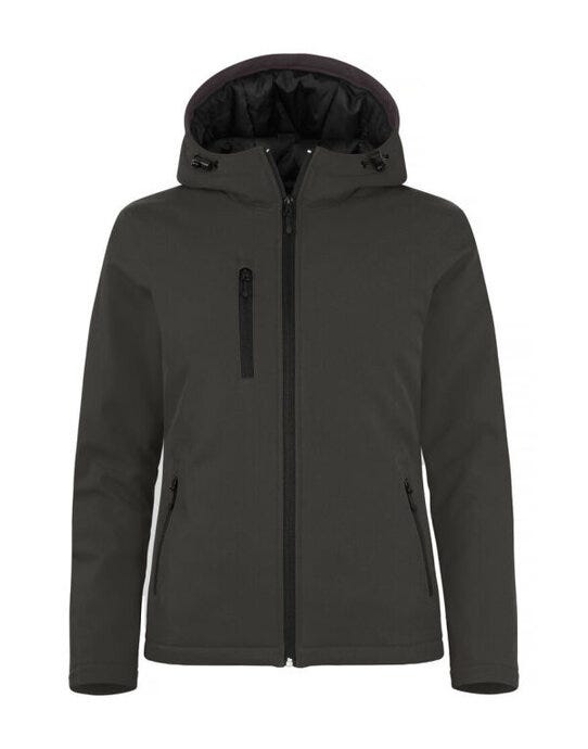 Ladies Padded Softshell Hoody - Dark Grey