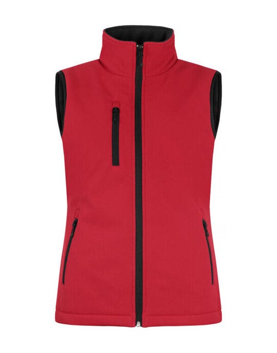 Ladies Padded Softshell Vest - Red