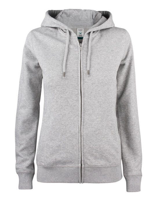 Ladies Premium OC Full Zip Hoody - Grey Melange