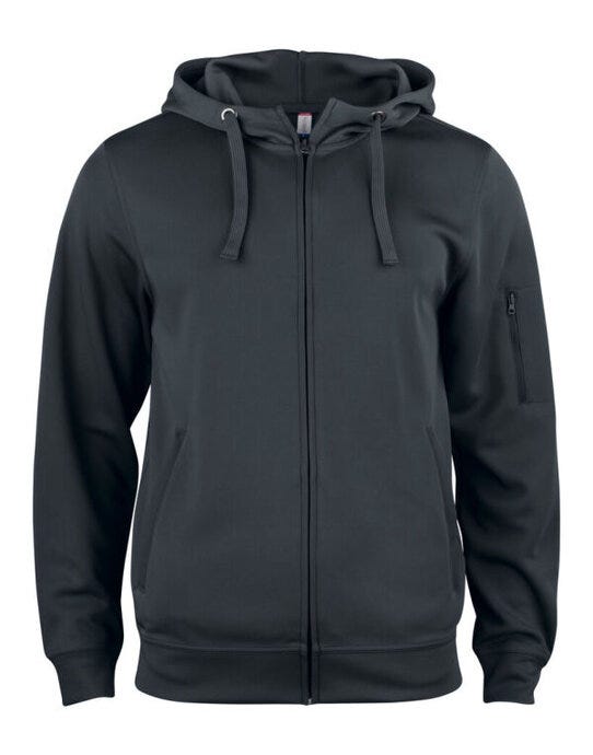 Basic Active Full Zip Hoody - Black