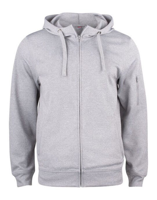 Basic Active Full Zip Hoody - Grey Melange