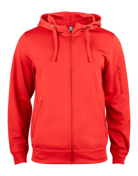 Basic Active Full Zip Hoody - Red