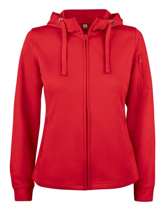 Ladies Basic Active FZ Hoody - Red