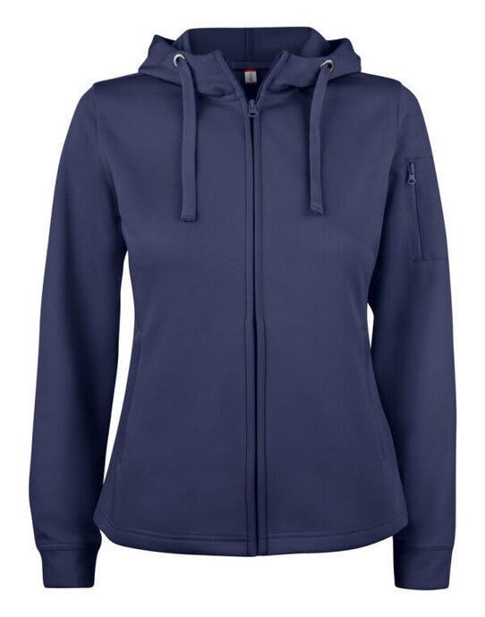 Ladies Basic Active FZ Hoody - Dark Navy