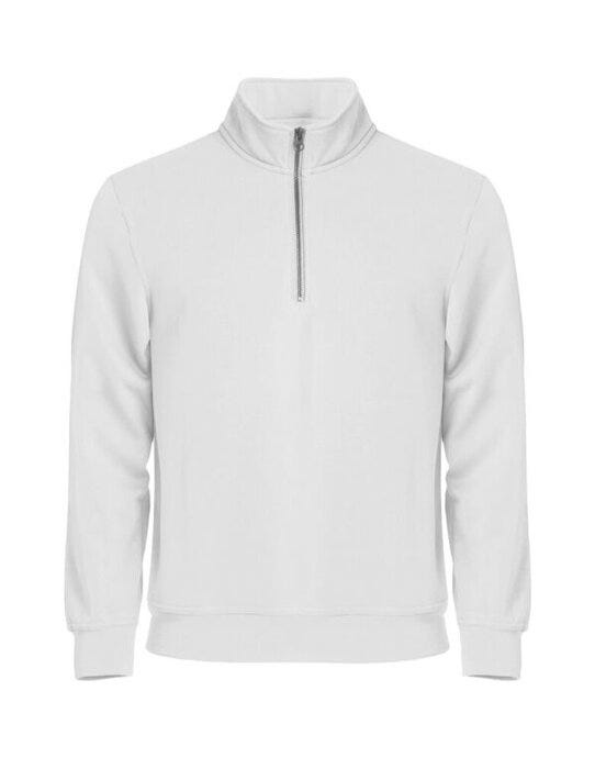 Basic Half Zip - White